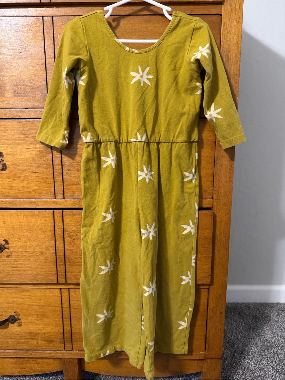 Alice and Ames Floral Mustard Cotton Jumpsuit